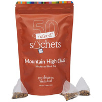 Two Leaves And A Bud Mountain High Chai Tea Bags, Whole Leaf Black Tea And Spices In Unwrapped Sachets, Add Milk And Sweetener Or Drink Plain, 50 Count (Pack Of 1)
