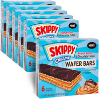 Skippy Creamy Peanut Butter And Chocolate Fudge Wafer Snack Bar, 1.3 Oz, 6 Ct (Pack Of 6-36 Ct)