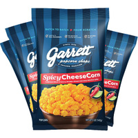 Garrett Popcorn Spicy Cheesecorn, 5.0Oz, 4 Bags, Spicy Cheddar Popcorn, Gluten Free, Spicy Snack, Popped Popcorn Bags
