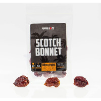 Pepper Joes Dried Scotch Bonnet Peppers - 1/2Oz Bag Of Dehydrated Hot Pepper Pods - Whole Dried Chili Peppers For Cooking And Spice Making