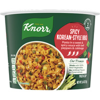 Knorr Pasta Cup 8 Count For A Quick And Easy Meal Spicy Korean-Style Bbq Made With 100% Real Vegetables & No Artificial Flavors Or Preservatives, 2.6 Oz