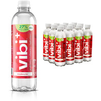 Vibi+ Strawberry Kiwi Prebiotic Water - Digestive Health Support - Sugar Free High Fiber Flavored Drink - Keto, Vegan, Healthy, Low Carb - 16.9 Fl Oz - Pack Of 12