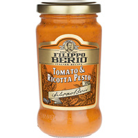Filippo Berio Pesto, Tomato & Ricotta, 6.7 Ounce Glass Jar