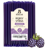 The Honey Jar Blackberry Flavored Honey Sticks - Pure Honey Straws For Tea, Coffee, Or A Healthy Treat - One Teaspoon Of Flavored Honey Per Stick - Made In The Usa With Real Honey - (50 Count)