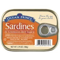 Ocean Prince Sardines In Louisiana Hot Sauce, 3.75 Ounce Cans (Pack Of 12)