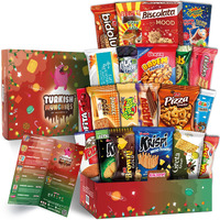 Maxi International Snack Box | Premium Exotic Foreign Snacks | Unique Snack Food Gifts Included | Celebration Theme | Candies From Around The World | 21 Full-Size + 1 Bonus Snacks
