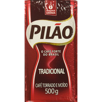Coffee Rost And Ground - Caf   Torrado E Mo  Do - Pilao 17.60Oz. (500G) - Gluten-Free - (Pack Of 02)
