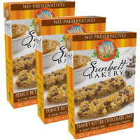 Sunbelt Bakery Peanut Butter Chocolate Chip Chewy Granola Bars, 10 Bars In Each Box, No Preservatives (3 Boxes)