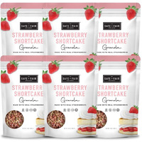Safe + Fair Strawberry Shortcake Granola - Gluten-Free, Dairy Free And Vegan Breakfast, Snack Or Dessert - Free From Top 9 Allergens, Trans Fat And Artificial Ingredients - Non Gmo, 12Oz, 6 Pack