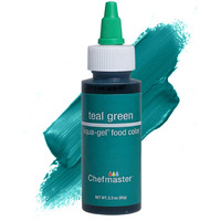 Chefmaster Teal Green Liqua-Gel Food Coloring | Vibrant Color | Professional-Grade Dye For Icing, Frosting, Fondant | Baking & Decorating | Fade-Resistant | Easy-To-Use | Made In Usa | 2.3 Oz