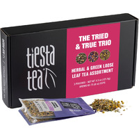 Tiesta Tea - Tiesta's Top Loose Leaf Tea Gift Box | Medium Caffeinated Tea Variety Pack | Make Hot & Iced Tea | 3 Pouches Of Assorted Tea Blends With Green, Herbal, Fruity & Lavender Tea Bags