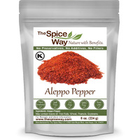 The Spice Way - Premium Aleppo Pepper |8 Oz.| Crushed Aleppo Pepper Flakes (Halaby Pepper/Pul Biber/Marash Pepper/Aleppo Chili Flakes) Popular In Turkish And Middle Eastern/Mediterranean Cooking