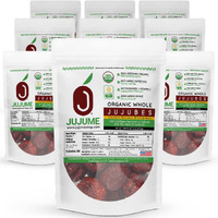 Jujume | Usda Organic California Grown Jujubes Red Dates | Individually Sorted 3X For Qa | High Grade Superfood | Healthy Dried Fruit | Certified All-Natural Non-Gmo | 10-Pack 6 Oz. Bags