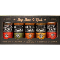 Rufus Teague - Big Box O' Rub Variety Pack - Premium Bbq Rub - 5 Bottles