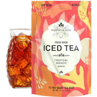 Harney & Sons Tropical Fresh Brew Iced Tea Pouches, Mango, 15.0 Count