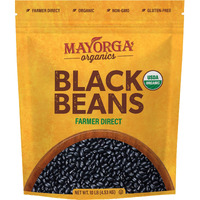 Organic Dry Black Beans By Mayorga, Usda Organic Certified, Gluten-Free, Non-Gmo Verified, Direct Trade, Kosher, Frijoles Negros, 10 Lb Resealable Bag