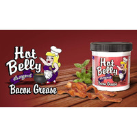 Hot Belly Bacon Grease 1-11Ounce By Hot Belly Used On The Keto And Paleo Diet Free Pdf Cookbook With Each Order (1 Pack)
