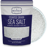 Coarse Sea Salt For Grinder Refill, Coarse Grain Kosher Salt, Non-Iodized Coarse Salt For Cooking, Mineral-Rich Unrefined Baja Salt, 30 Oz Bag, Sea Salt Superstore