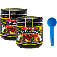 Better Than Bouillon Roasted Beef Base, 8 Oz (Pack Of 2) Bundle With Primetime Direct Teaspoon Scoop With Btb Authenticity Seal