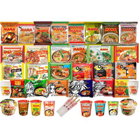 Hcg Thai Ramen Noodles Variety Pack With Mama Soup And Wai Wai Quick Instant Noodle, Pack Of 15 With Chopsticks, 18 Piece Set