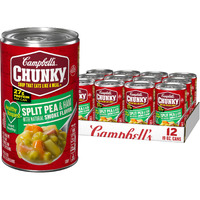 Campbells Chunky Healthy Request Soup, Split Pea Soup With Ham, 19 Oz Can (Case Of 12)