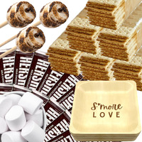 [400 Piece] Wedding/Party Bulk S'Mores Kit - Makes Up To 108 S'Mores - Includes 12"" Roasting Sticks, Chocolate, Graham Crackers, Plates And Marshmallows