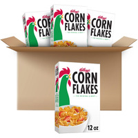 Kelloggs Corn Flakes Cold Breakfast Cereal, 8 Vitamins And Minerals, Healthy Snacks, Family Size, Original (4 Boxes)