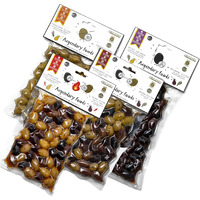 Pack Of 4 Variety Mix Olives In Vacuum, 2 Greek Olive Varieties With 4 Flavors, Freshly Sealed Olives With Extra Virgin Oil 4X200G