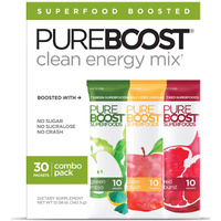 Pureboost Superfoods Clean Energy Drink Mix With Apple Cider Vinegar, 7 Organic Red Or Green Superfoods. No Sugar. No Sucralose. Boosted With Electrolytes & 25 Vitamins. (30 Count, Combo)