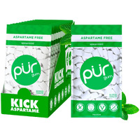 Pur Gum | Aspartame Free Chewing Gum | 100% Xylitol | Natural Spearmint Flavored Gum, 55 Pieces (Pack Of 12)