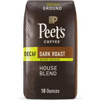 Peet's Coffee, Dark Roast Decaffeinated Ground Coffee - Decaf House Blend 18 Ounce Bag