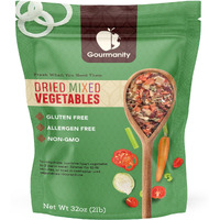 Gourmanity Dehydrated Mixed Vegetables, All Natural Dried Ramen Topping, Adds Color Flavor And Texture To Your Vegetable Soups And Stews, 2Lb Bag