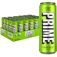 Prime Energy Lemon Lime | Zero Sugar Energy Drink | Preworkout Energy | 200Mg Caffeine With 355Mg Of Electrolytes And Coconut Water For Hydration| Vegan | Gluten Free |12 Fluid Ounce | 24 Pack