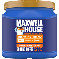 Maxwell House Breakfast Blend Light Roast Ground Coffee (25.6 Oz Canister)