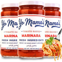 Yo Mama's Foods Keto Marinara Pasta Sauce - (3) 12.5 Ounce Jars - No Sugar Added, Low Carb, Low Sodium, Gluten Free, Paleo Friendly, And Made With Fresh, Non-Gmo Tomatoes