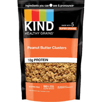 Kind Healthy Grains Granola Family Size, Healthy Snack, Peanut Butter Granola Clusters, 10G Protein, Snack Mix 11 Oz (6 Pack)