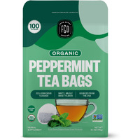 Fgo Organic Peppermint Tea, Eco-Conscious Tea Bags, 100 Count