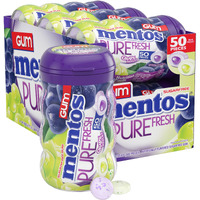 Mentos Pure Fresh Sugar-Free Chewing Gum With Xylitol, Grape Medley, 50 Piece Bottle (Bulk Pack Of 6)