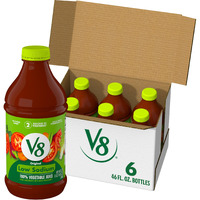 V8 Low Sodium Original 100% Vegetable Juice, 46 Fl Oz Bottle (Case Of 6)