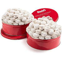 David's Cookies Gourmet Butter Pecan Meltaway Round Tin With Crunchy Pecans And Powdered Sugar, All-Natural Ingredients, Kosher, Ideal Present For Special Occasions, 64 Oz (2 Pack)