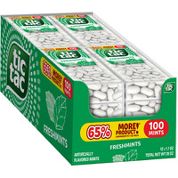 Tic Tac Freshmint Breath Mints, Bulk 12 Pack, On-The-Go Refreshment, 1.7 Oz Each