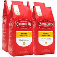 Community Coffee Coffee And Chicory Blend Coffee, Medium Dark Roast Ground Coffee, 32 Ounce Bag (Pack Of 4)