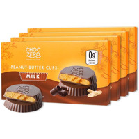 Choczero Milk Chocolate Peanut Butter Cups, No Added Sugar, Gluten Free, Low Carb Candy, 4 Ounce (Pack Of 4), 32 Cups Total