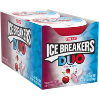 Ice Breakers Duo Fruit Plus Cool Cherry Sugar Free Breath Mints Tins, 1.3 Oz (8 Count)