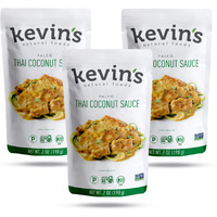 Kevin's Natural Foods Thai Coconut Sauce - Paleo Simmer Sauce - Stir-Fry Sauce, Gluten Free, No Preservatives, Non-Gmo - 3 Pack (Thai Coconut)
