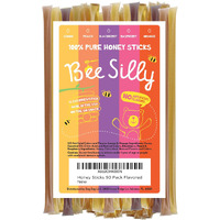 Honey Sticks Flavored (Pack Of 50) - All Natural & No Artificial Flavours - Single Serve Raw Honey For Tea & Coffee - Healthy Snack For Kids & Adults - Pure American Honey Sticks By Bee Silly Honey