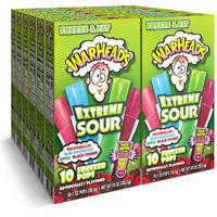 Warheads, Fat Free Freezer Pops, Assorted Flavors, Extreme Sour ,12 Boxes,10 - 1 Oz Pops Per Box,1 Ounce (Pack Of 120)