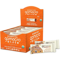 Gomacro Macrobar Mini Organic Vegan Snack Bars - Double Chocolate + Peanut Butter Chips (0.9 Ounce Bars, 24 Count)