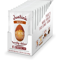 Justin's Maple Almond Butter Squeeze Packs, Gluten-Free, Non-Gmo, Responsibly Sourced, 1.15 Ounce (10 Pack)