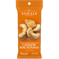 Sahale Snacks Tangerine Vanilla Cashew-Macadamia Glazed Mix,1.5 Oz Grab & Go Bags(18 Packs)Dry-Roasted Deluxe Mixed Nuts With Mangoes & Madagascar Vanilla-Non-Gmo,Kosher,& Certified Gluten Free Snacks
